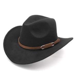 Unisex dorosły jazz Fedora Brim Panama Trilby Wool Feel Bluckle Outdoor Classic Cowboy Cowboy Hats szerokie grzbiet Sunshade Fe204X