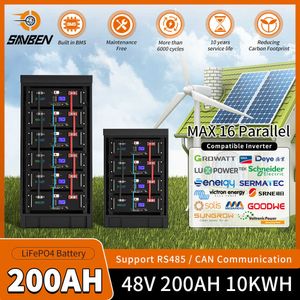 48V 200Ah 100AH 10KW Lifepo4 Bateria 51.2V 50Ah 5KW Lifepo4 Com CAN/RS485 BMS Integrado Solar Off/On Grid Inversor Para Casa