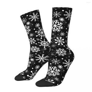 Men's Socks Christmas Snowflakes Men Women Funny Happy High Quality Spring Summer Autumn Winter Middle Tube Gifts