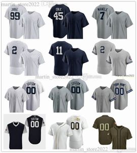 2023 Baseballtröjor 2 Derek Jeter 7 Mantle 3 Babe Ruth 99 Aaron Judge 11 Anthony Volpe 27 Giancarlo Stanton 45 Gerrit Cole 25 Gleyber Torres 48 Anthony Rizzo Size S-6XL