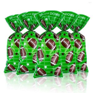 Confezione regalo 50pcs Rugby Baseball Party Bags Cookie Candy Treat Bag Kids Happy Birthday Theme Baby Shower Forniture fai da te