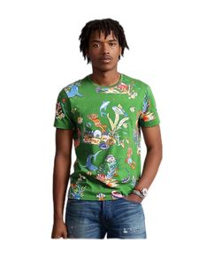 US Polos Men Summer Cartoon Bear Print Cotton T-shirt-andningsbart och mångsidigt tillfälligt mode för män och kvinnor S-3XL