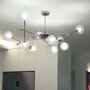 Chandeliers Libra Clear Glass Chandelier Lights Bauhaus Living Room For Bedroom Dining El Chrome Ceiling Hanging Lamp G9