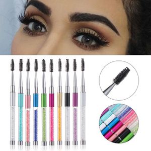 New Eyelash Brush Rhinestone Reusable Mascara Wand Applicator Eyebrow Spiral Wand Grafting Comb Eyelash Extension Makeup Tool