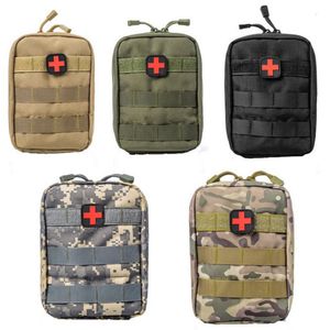 Utomhusväskor Molle Tactical First Aid Kits Bag Camping Klättring Multifunktionell midjebälte Pocket Armil Militär EDC Pouch 230609