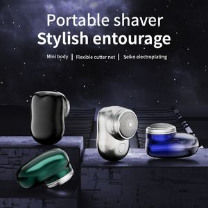 Razors Blades Men's Mini Electric Shaver Automatic Razor Trimmer Portable Beard Knife Safety Heads Shaving Machine Clipper Hair for Man 230609