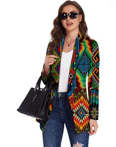 بدلات نسائية منقوشة Lrregular Printing Blazer Gacket High Street Fashion 2023 أنيقة معطف Lady American الأنيق