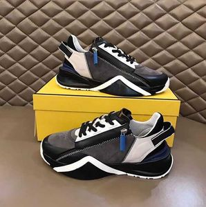 Högkvalitativa herrskor Fendisa Sportskor Casual Shoes Bekväm dragkedja Gummi Net Light Sole Technology Tyg Trainer Skateboard Running Shoes