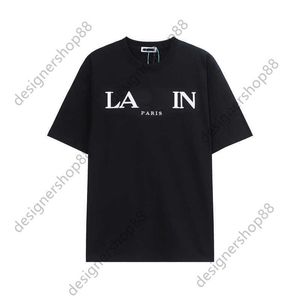 Erkek Tişört Yüksek Baskı 2023 Yeni Lavins Tshirt Tasarımcısı High Street Siyah Kısa Kollu Mektup İşlemeli Yuvarlak Boyun T-Shirt