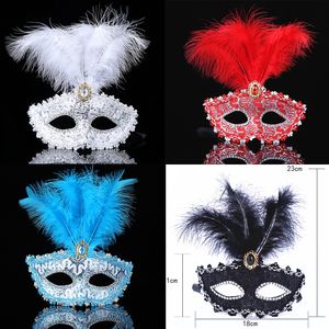 Multicolor Feather Mask Half Face Mask Women's Holiday Mask Party Christmas Mask Makeup Ball Mask MJ-0002