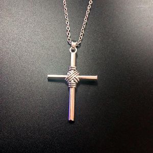 Kedjor 2023 Trend Fashion Gothic Womens Cross Pendant Necklace Long Chain Black Charm Student Graduation Faith Gift Jewelry