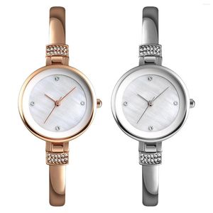 Round Wristwatches Dial Women Watch Ultra Thin Chronograph Easy to Recognize Wrist