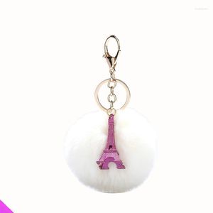 Keychains Wholesale 10 Fashion Mini 3D Color Tower Pendant Keychain Car Backpack Buckle Men And Women Daily Necessities Gift Alloy