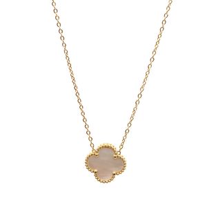 JewLery Designer for Women Clover Sier Chain Men Simple Flower Rhinestone Fashion Gold Plated Double-Sided Round Necklace Festival Gift