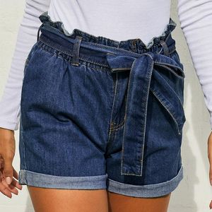 Jeans Feminino Meninas Curto Azul Verão Moda Shorts Jeans Cintura Alta Fino Solto Oversized Algodão Sexy Feminino XXL Feminino