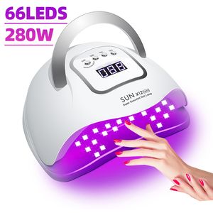 Nail Dryers SUN X12 MAX UV LED Nail Lamp For Manicure 66 Led UV Lamp For Nails Gel Polish Dryer With Smart Sensor Professional Salon Tool 230609