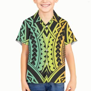 Men's Casual Shirts Boy Kid Polynesian Tribal Tongan Totem Tattoo Tonga Prints Spring Clothes Fashion Handsome Shirt For Children Blouses