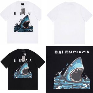 2023SS Luxury Brand High Quality Spring Summer New Shark Short Sleeve T-shirt Fashion Personlighet Mens och Womens Designer Casual Mångsidig tee tshirt