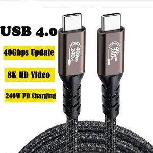 240W 8K Vídeo 40Gbps Tipo-C para Tipo C Cabo de Dados 1M Android Carregamento Rápido Super Rápido USB-C C a C Adaptador de Carregador Dual USB 4.0 Linhas PD Para Samsung Apple MacBook IMac Pro