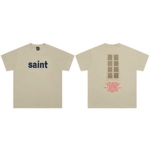 Whtp New Style T-shirts for Men and Women Fashion Designer Saint Michael the Correct Version Letter Print with Vintage High Street Loose Fitting Couple Summer Trend