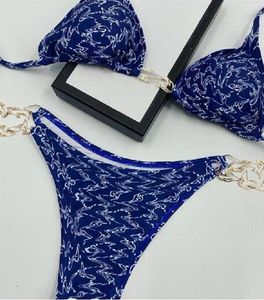 2030 Blue Fashion Bikini designer swimsuit Women Maiôs conjunto de biquíni Multicolors Summer Time Beach Maiôs Wind Swimwear Tamanho grande