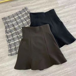 Skirts Kuzuwata Summer Japanese Woman Skirt High Waist All-match Mini Skirts Female Retro Plaid Short Faldas Woman Trendy 230609