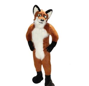 Traje de mascote de raposa de cão de husky de comprimento médio trajes de Halloween trajes de Natal para festa