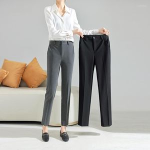 Pantaloni da donna da donna di alta qualità, colori kaki neri, business casual per ufficio, abbigliamento da lavoro femminile, pantaloni alla caviglia da donna