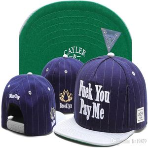 Cayler Söhne Sie zahlen mir Baseball Caps Camo Hip-Hop Gorras Bones Snapback Sport Hüte für Männer Frauen schnappen flach211j