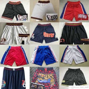 2022-23 New Basketball James Joel Harden Embiid Shorts Just Don Allen Pocket Iverson Hip Pop Pant with Pockets Zipper Sweatpants Tyrese