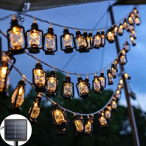 Gartendekorationen Solar Retro Kerosin LED-Lichterkette Lichterkette LED Eid Mubarak Ramadan Dekorative Lichterketten Muslim Islam Party Navidad Dekor 230609