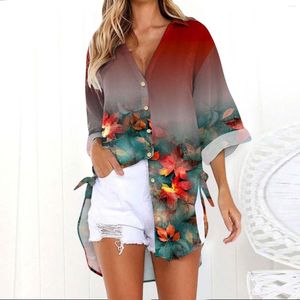 Blusas Femininas Camisa de Botão para Baixo Vestido de Manga Curta Maiô Cover Ups Túnica Casual Colla Solta Camisas Para Acampar