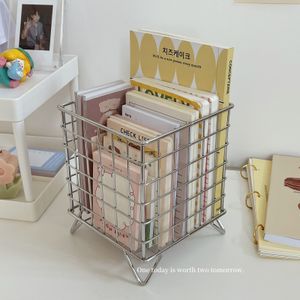 その他のデスクアクセサリーSharkbang Metal Square Desktop Basket Makeup Sorting Storaginizerブラックシルバーゴールドホルダー文房具用品バスケット230609