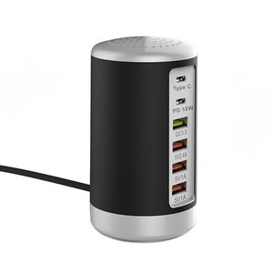 Yeni Çoklu Bağlantı Noktası USB Şarj Cihazı HUB 30W QC3.0 65W USB Hızlı Şarj Cihazı 6 Bağlantı Noktası Tip C PD CHARGER Cep Telefonu Şarj Dock İstasyonu