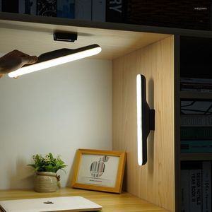 Nattlampor Ögonskyddsskrivbordslampa Stypless Dimning Hanging Magnetic Table Rechargeble Cabinet Light For Dormitory Bedroom Lighting