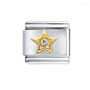 Link Bracelets Stainless Steel Wholesale Composable Links Bracelet Classic Size 9mm High Quality Gold Plated Fancy Star Italian Charm