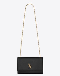 Single shoulder bag, gold chain, genuine leather material, fashionable new metal logo design, buckle closure, women's work bag, brand bag