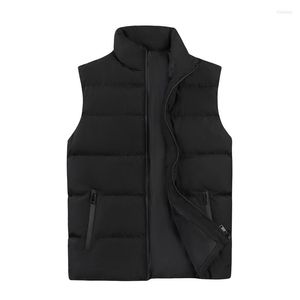 Mäns västar Autumn och Winter Men's Pure Color Vest Fashion Simple Men Casual Warm Tops Storlek 5xl-M