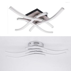 Ceiling Lights 24W Modern LED Light AC85-265V 4 Bar Aluminum Cross / Parallel Design Lamp For Kitchen Restaurant Bedroom