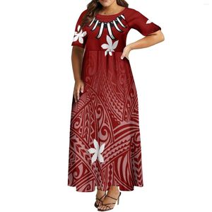 Casual Dresses Polynesian 2023 Women's Dress Custom Samoan Halsband Summer Soft Fabric Temperament Pompous kjol Evening