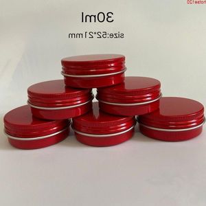 30ml Red DIY Candle Empty Round Small Aluminum Box Metal Tin Cans Beauty Face Hand Foot Cream Refillable Jar Potgoods Fwppg