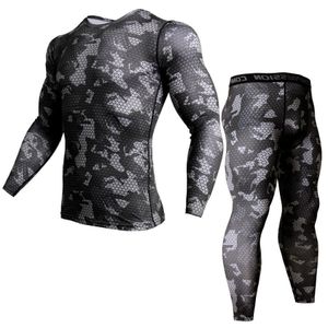 Komprimering Men's Sports Underwear MMA Rash Guard Male Fitness Leggings Jogging T-shirt Snabbt torr gymträning Sport Suit 4xl 230612
