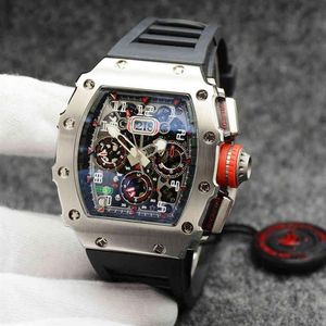 Luxury Brand Men Automatic Mechanical Watch Black Red Rubber Yellow Rose Gold Richard Watches Stainless Steel Sapphire AAA Top 20258g