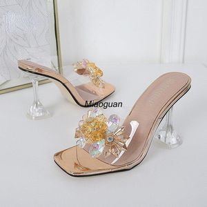 Klänningskor 2023 Summer Women Pumps Fashion Ladies Party Crystal Brand Woman High Heels 9cm Super Plus Size 42 43 44 45 46