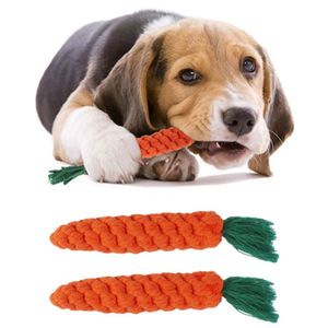 Brinquedos para cães Cenoura Nó Corda Bola Algodão Dumbbell Cachorro Limpeza Dentes Brinquedo para Mastigar Durável Trançado Resistente a Mordida Suprimentos para Animais de Estimação