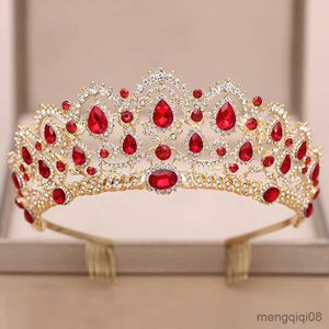 Wedding Hair Jewelry Red Rhinestone Tiaras and Crowns for Bridal R230612