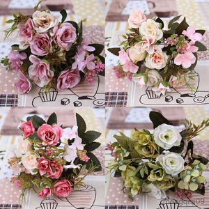 Dried Flowers 1pcs multicolor rose flower for home decoration accessories fake daisy plastic wedding cheap R230612