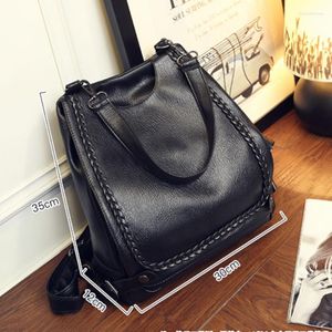 School Bags Fashion Women Backpack With Zipper Leisure Women's Backpacks Travel Soft PU Leather Handbag Shoulder Bag For Q362