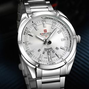 Andra klockor Naviforce Top Brand Men Quartz Watches Full Steel Waterproof Casual Date Sport Military Wrist Watch Relogio Masculino 230609