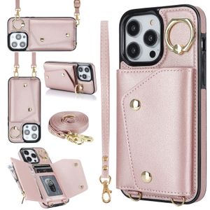 Gratis DHL -grossist 2023 Nyaste blixtlåsskort Solt Wallet Lanyard Ring Holder Case For iPhone 14 Pro Max 13 12 11 SE XR XS 7 8 Plus Crossbody Purse Cover Cover